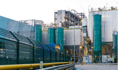 Dettaglio esterno del termovalorizzatore di Acea Ambiente a San Vittore nel Lazio